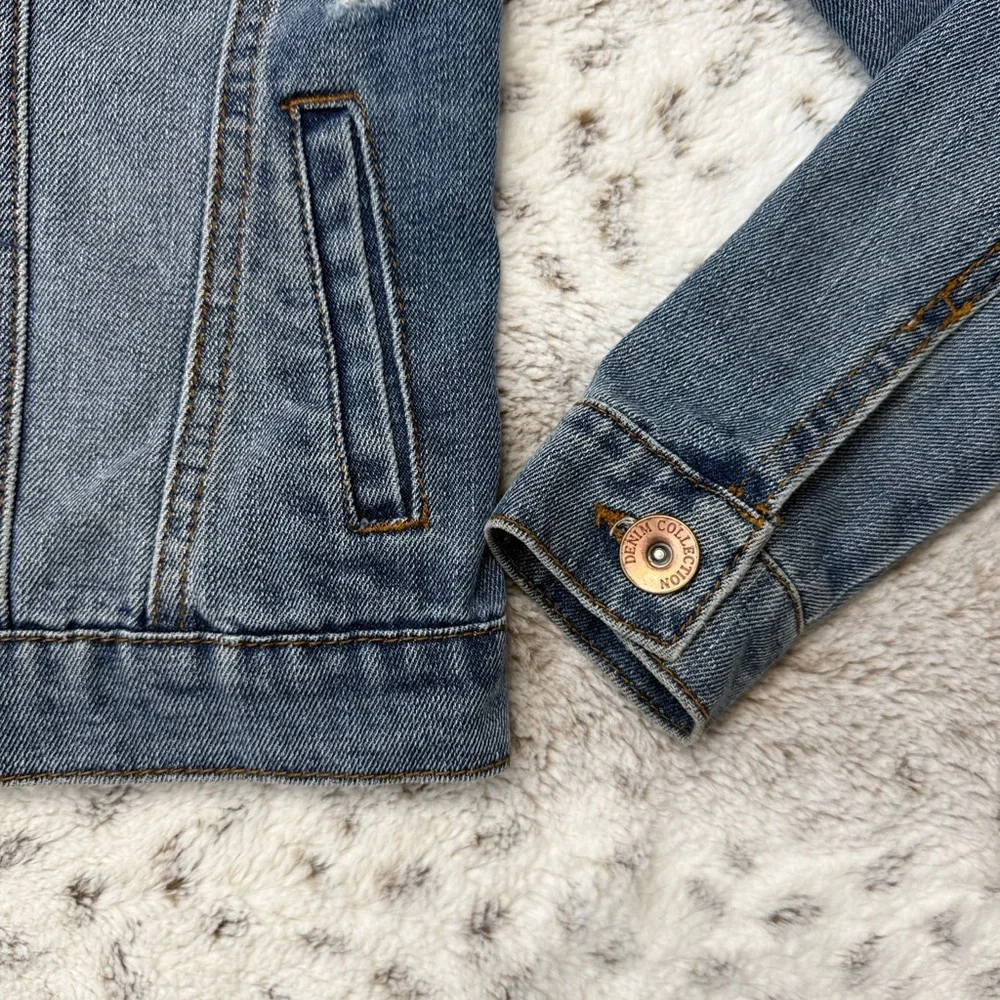 Ci Sono cropped jean jacket girls size 10 distressed denim girlhoodcore school